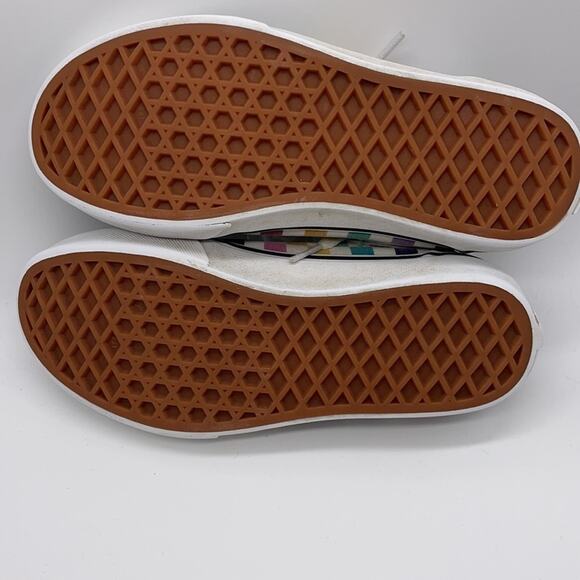 Vans Black Canvas Low Top Shoes Rainbow Checkerboard Size 2.5 - Picture 8 of 11